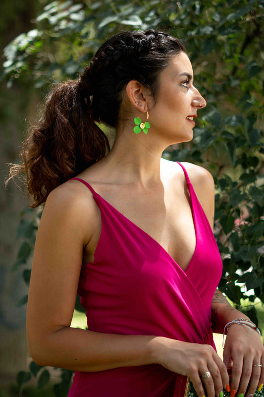 Vestido cut-out fucsia