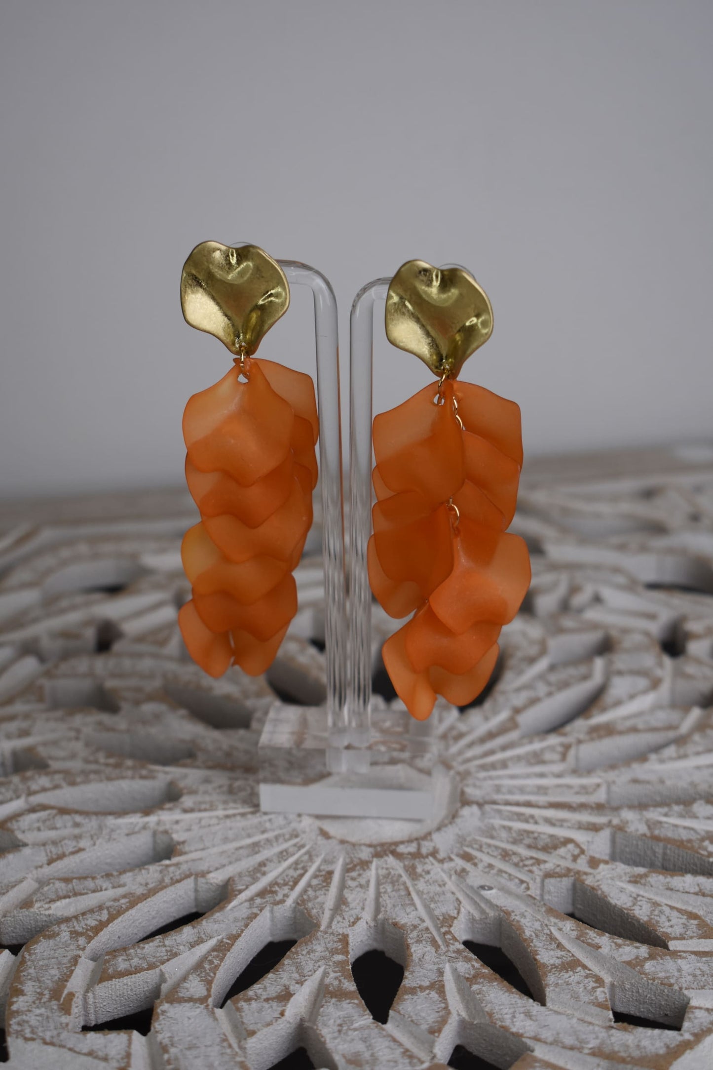 Pendientes cascada naranja